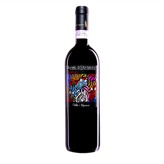 Villa i Cipressi Brunello Montalcino Zebras Wine Bottle