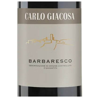 Carlo Giacosa Barbaresco Wine Bottle Closeup