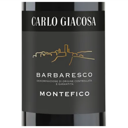 Carlo Giacosa Barbaresco Montefico Wine Bottle Closeup