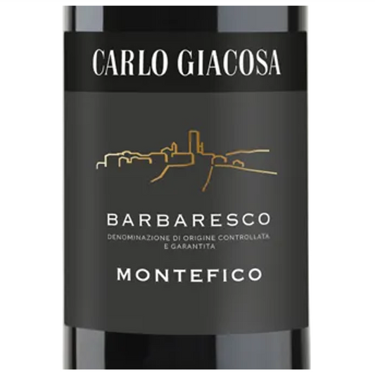 Carlo Giacosa Barbaresco Montefico Wine Bottle Closeup