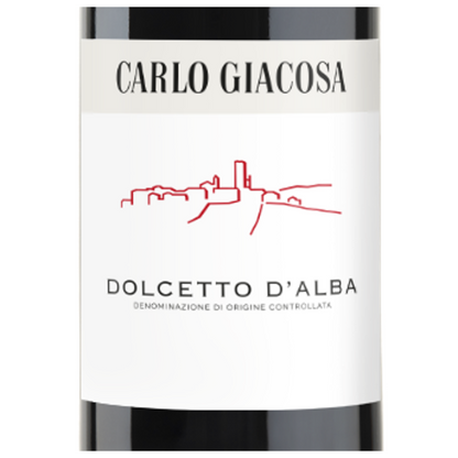 Carlo Giacosa Dolcetto d'Alba Wine Bottle Closeup
