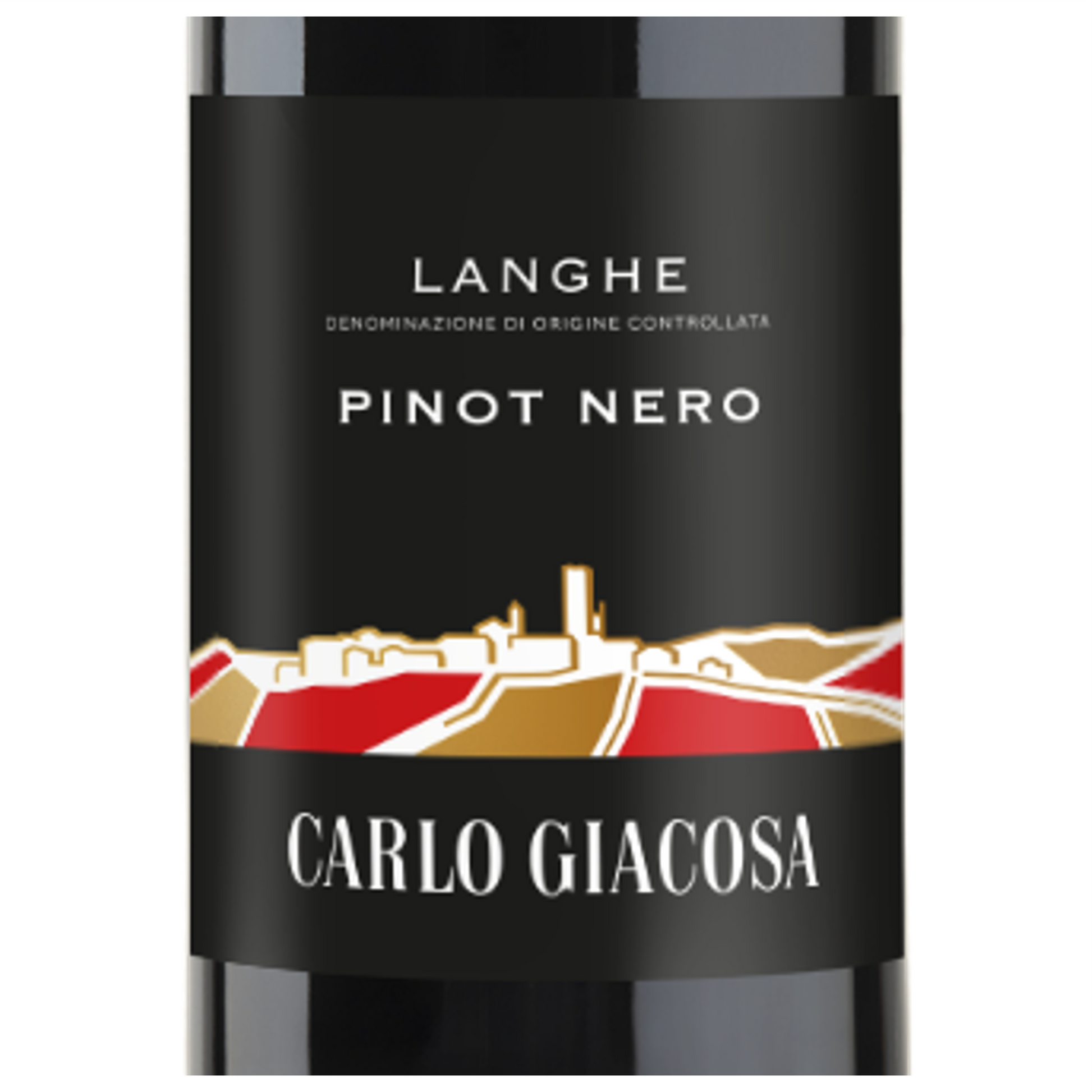 Carlo Giacosa Langhe Pinot Nero Wine Bottle Closeup