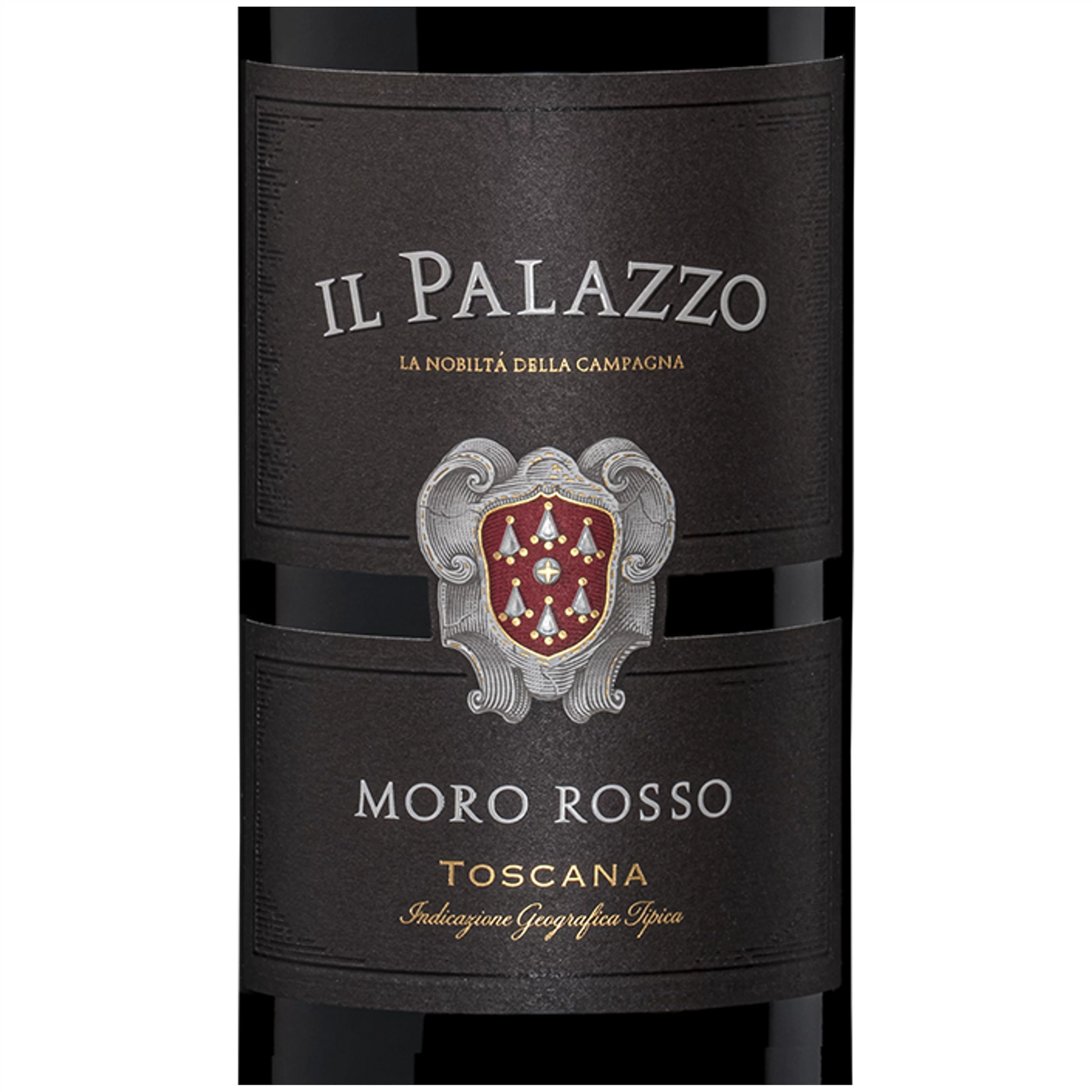 Closeup of Il Palazzo Moro Rosso Bottle