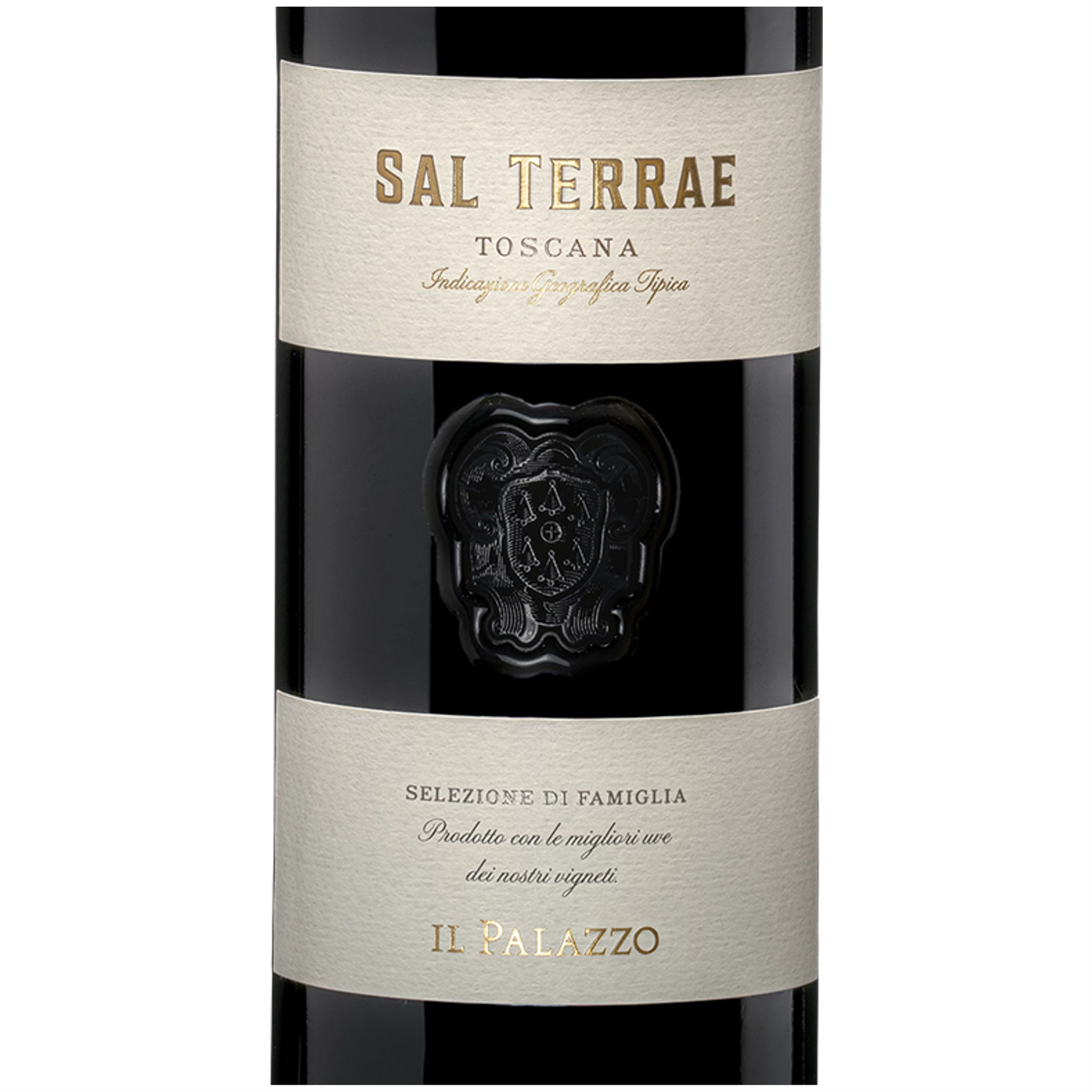 Closeup of Il Palazzo Sal Terrae Bottle