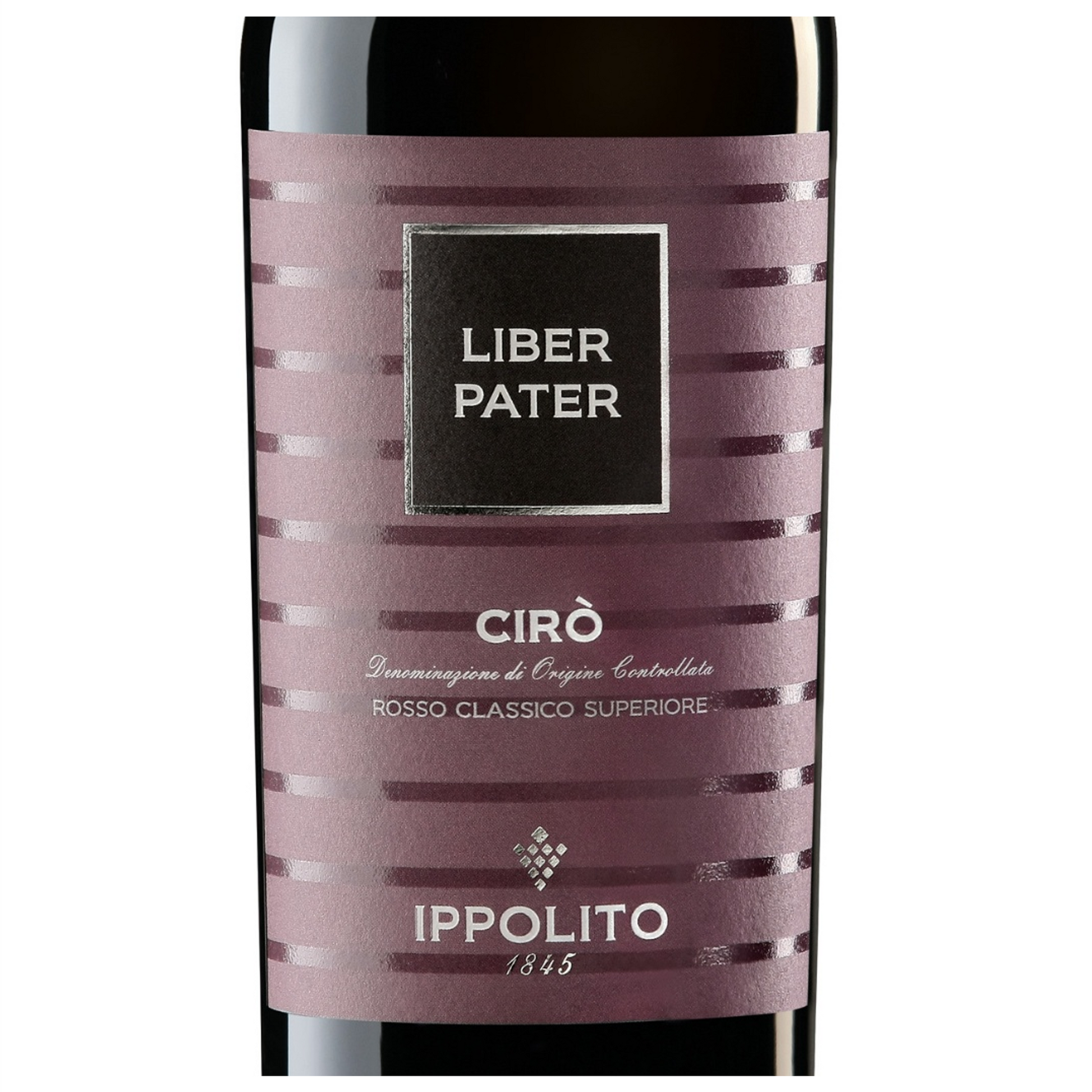 Ippolito Liber Pater Wine Bottle Closeup