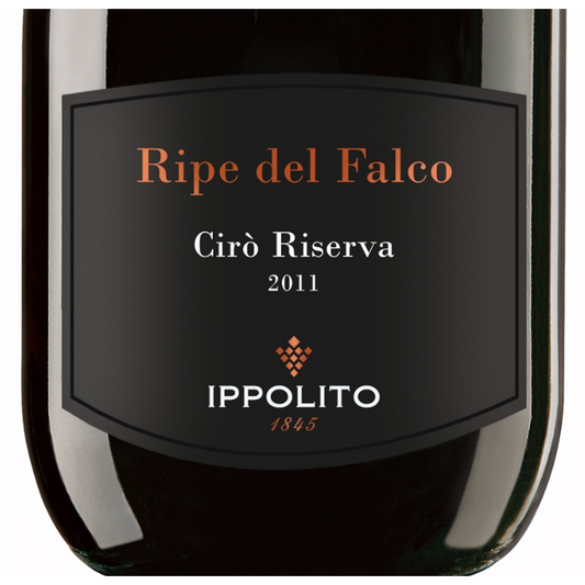 Ippolito Ripe del Falco Wine Bottle Closeup