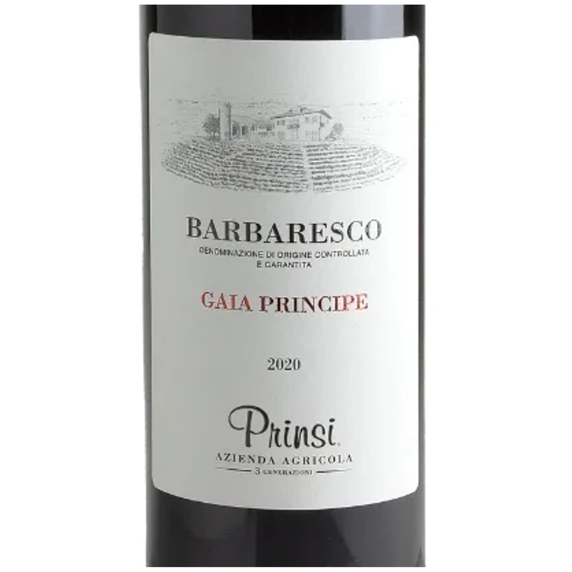 Prinsi Barbaresco Gaia Principe Wine Bottle Closeup