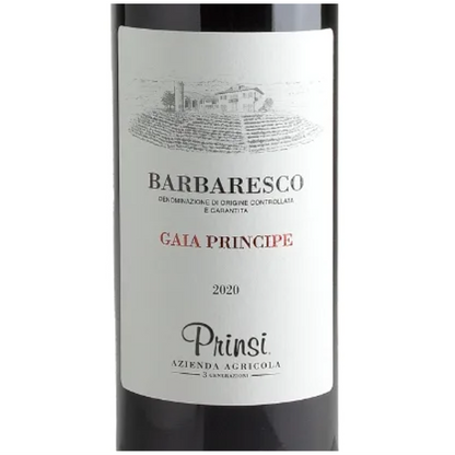 Prinsi Barbaresco Gaia Principe Wine Bottle Closeup