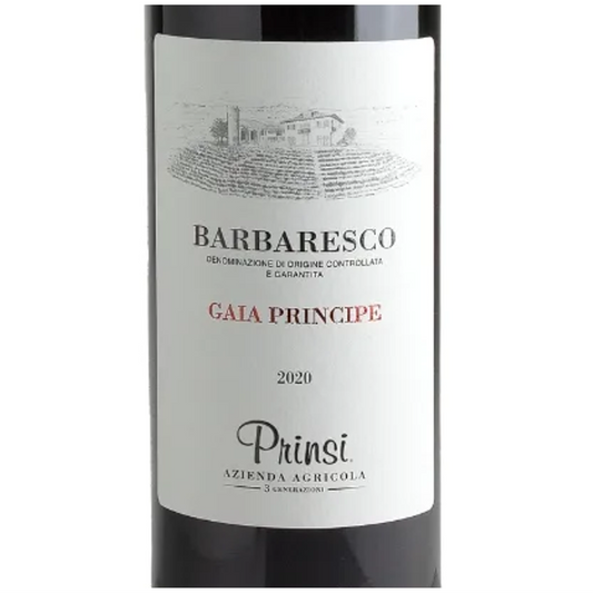 Prinsi Barbaresco Gaia Principe Wine Bottle Closeup