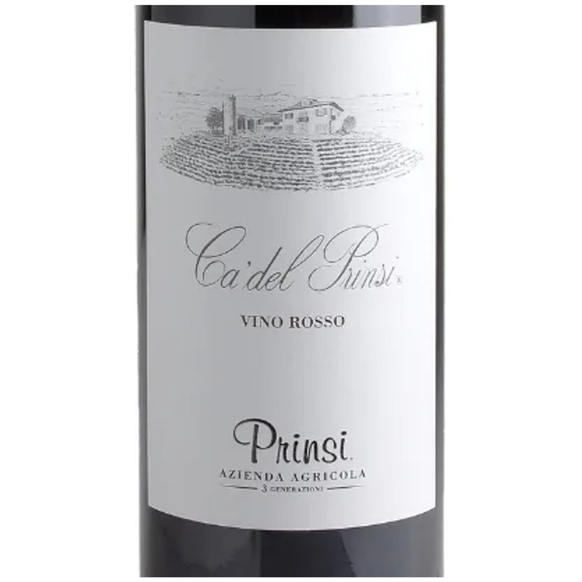 Prinsi Ca'del Prinsi Vino Rosso Wine Bottle Closeup