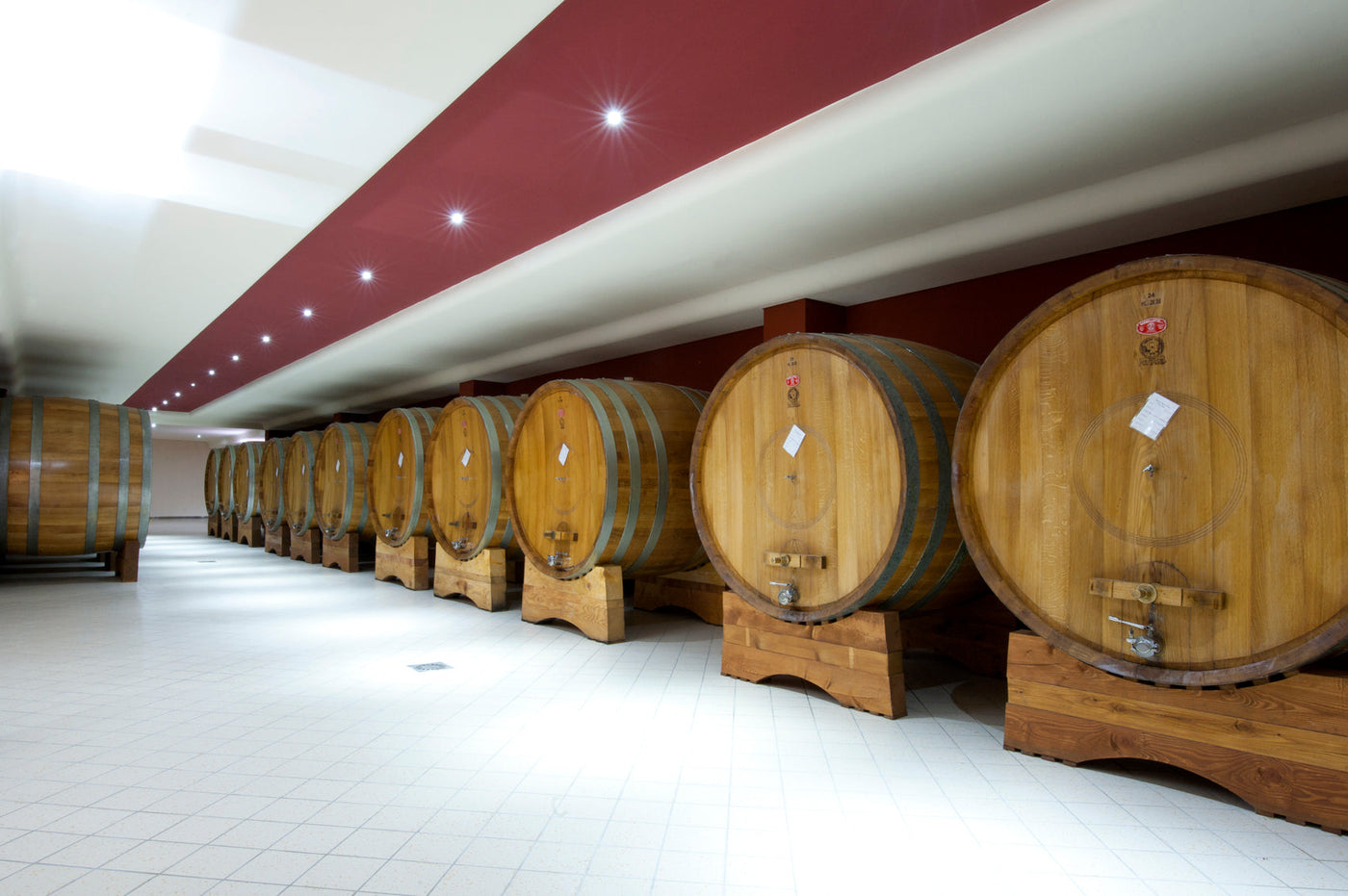Prinsi winery aging room, Neive, Barbaresco