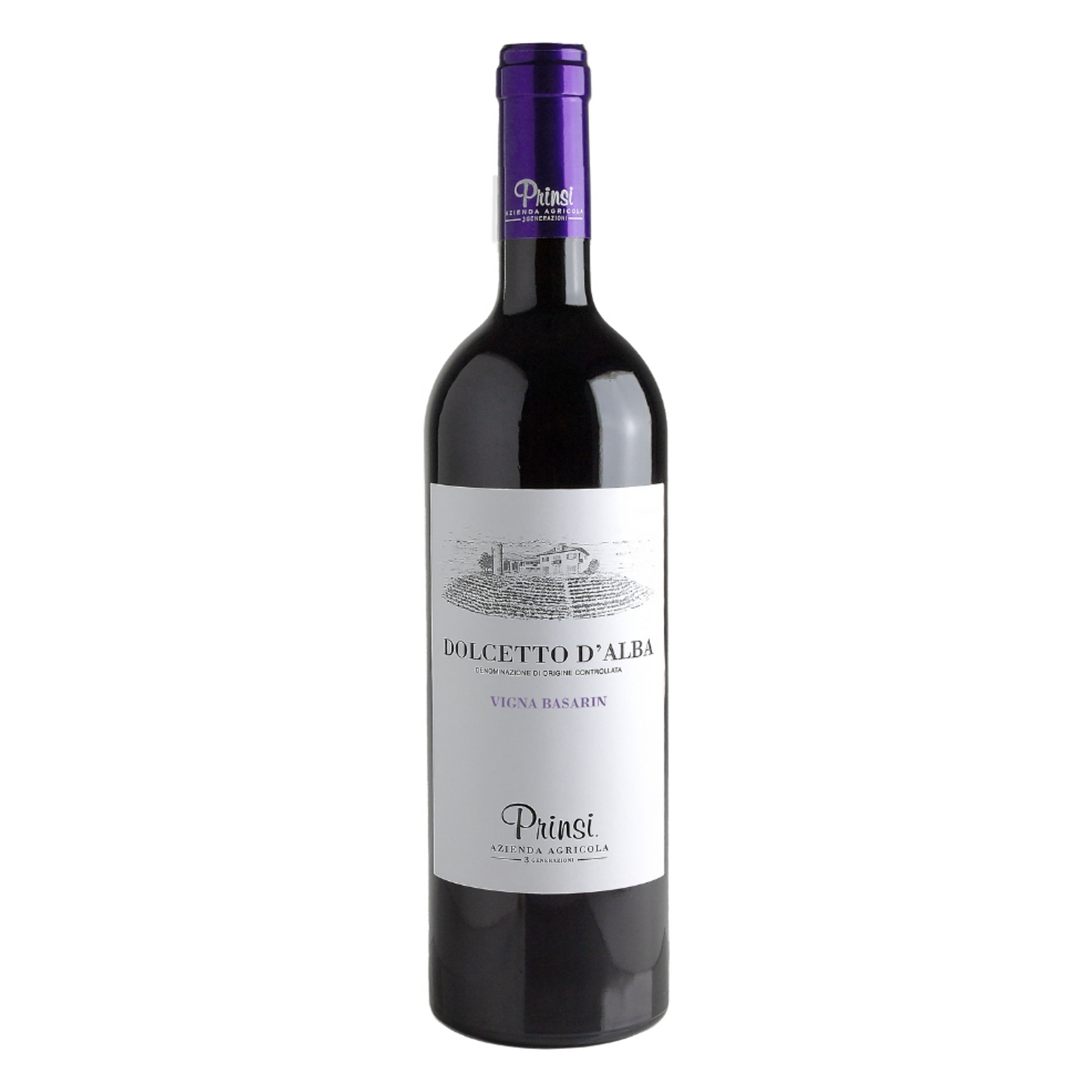 Prinsi Dolcetto Vigna Basarin Wine Bottle