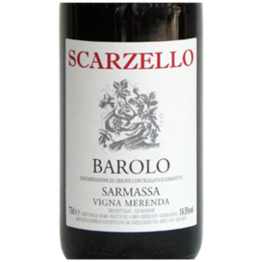 Scarzello Barolo Sarmassa Wine Bottle Closeup