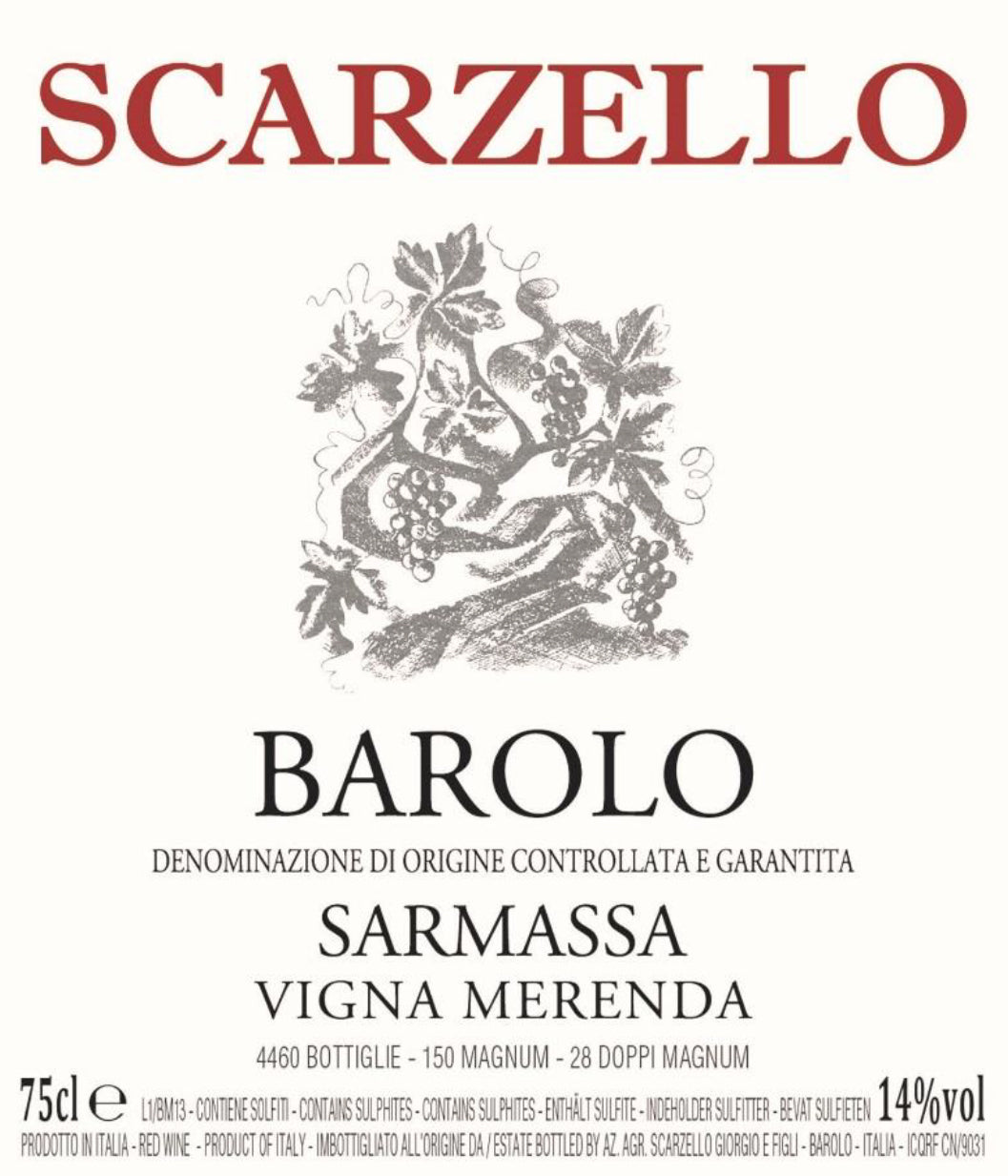 Scarzello Barolo Sarmassa Wine Label