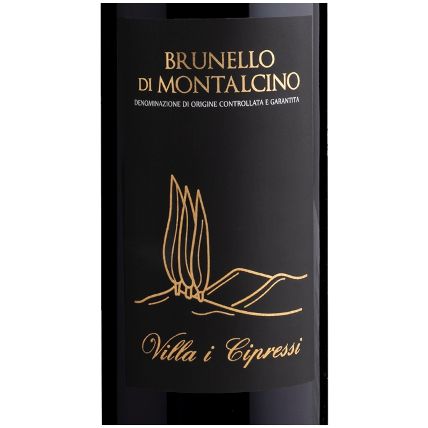 Villa i Cipressi Burnello Montalcino Wine Bottle Closeup