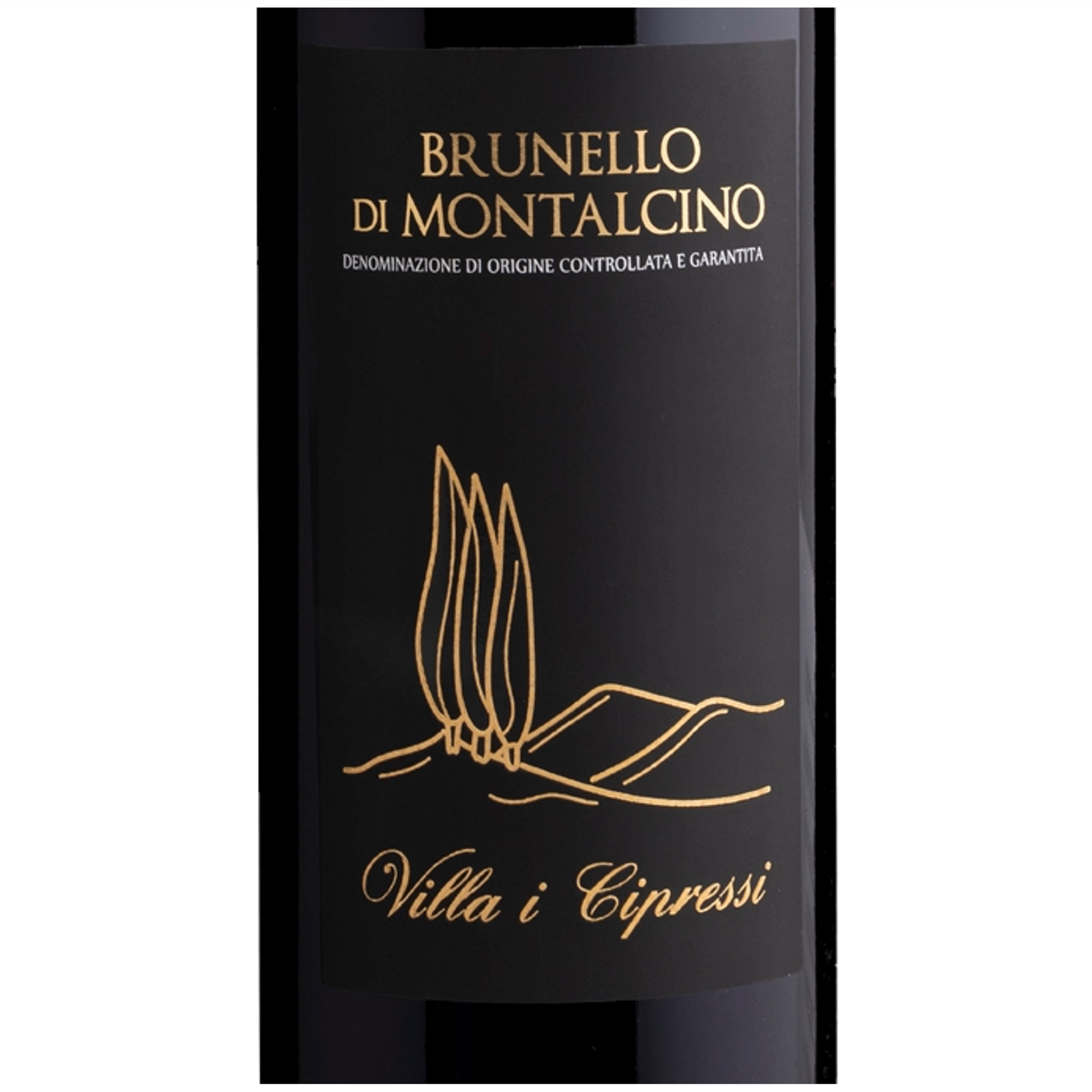 Villa i Cipressi Burnello Montalcino Wine Bottle Closeup
