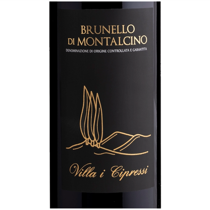 Villa i Cipressi Burnello Montalcino Wine Bottle Closeup